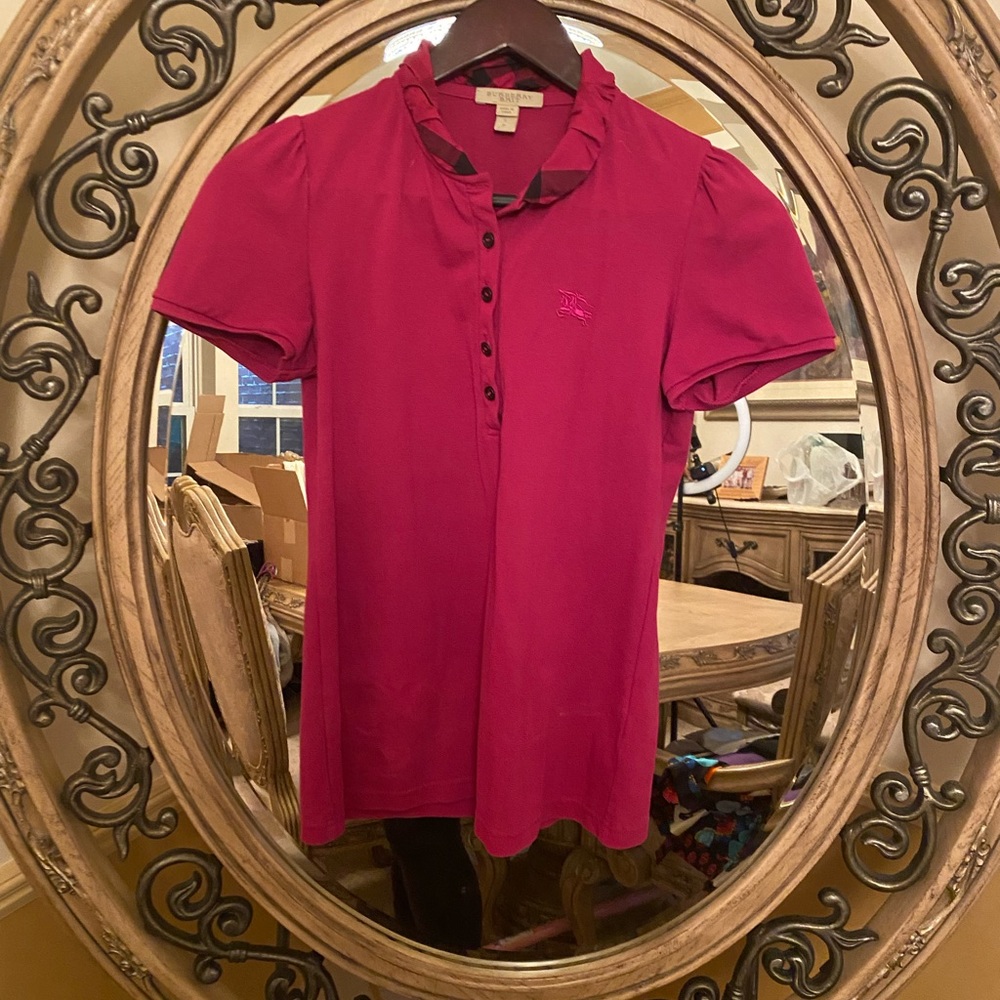 ❤️ Authentic Burberry Fushia Pink Short Sleeve Shirt,